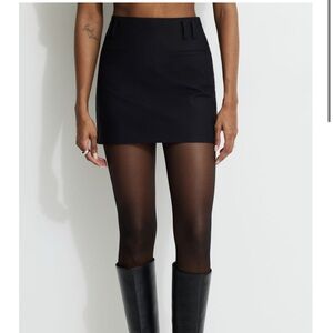 Dynamite Elegant Black Cotton Mini Skirt